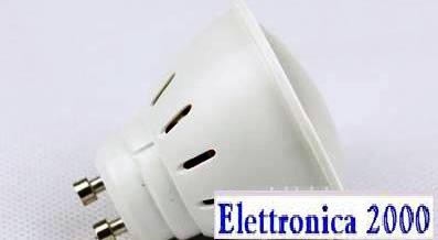  Lampada a LED GU10 SFERA 5W - 450 Lumen luce 40w , bianco caldo, base in ceramica durata  20.000 ore codice.0144